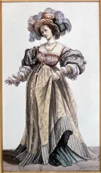 Actrice Marie Dorval, geliefde van Vigny. Aquarel van Devéria. Coll. Francis Aubrère.