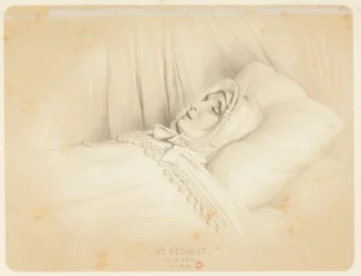 Madame Récamier (Juliette Récamier) op haar sterfbed op 11 mei 1849