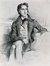 Portret van de Hongaarse componist en pianist Franz Liszt