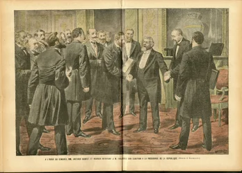 Illustratie van Achille Lemot (1846-1909) in Le Pelerin, 28/01/06 - Verkiezingen, President van de Republiek - Fallieres Armand (1841-1931)
