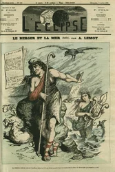 De herder en de zee illustreert een fabel ter vervanging van de cartoon door Gill 