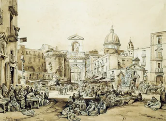 Porta Capuana in Napels, door Achille Vianelli