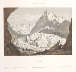 Zicht op de gletsjer Mer-de-Glace bij Les Bois en Les Tines