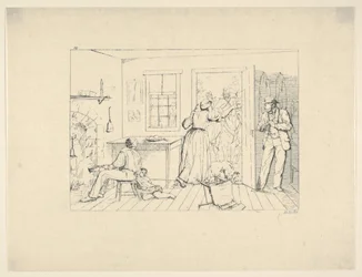 Slaven die hun Meester Verbergen voor een Zoekpartij uit Confederate War Etchings