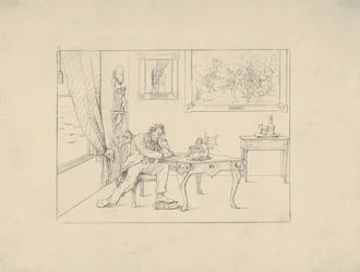 Het schrijven van de emancipatieproclamatie uit Confederate War Etchings, 1861-63