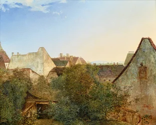 Uitzicht over Weense voorstadshuizen (Beatrixgasse)