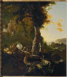 Paysage au soleil levant - Landschap met opkomende zon ...