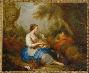 Erotisch tafereel (schilderij op koper)