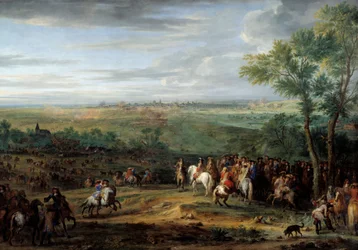 Aankomst van Lodewijk XIV in het kamp voor Maastricht in juni 1673