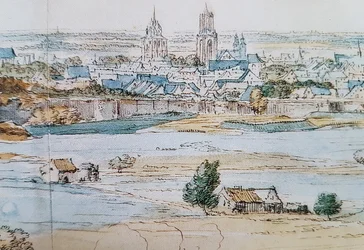 Gezicht op Maastricht (A F vd Meulen, 1673), detail 2