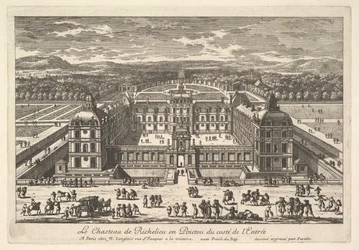Het kasteel van Richelieu in Poitou vanaf de ingangszijde, 17e eeuw