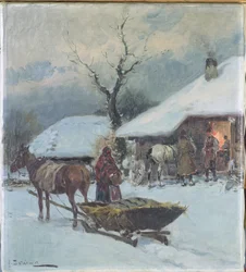 Sleden voor een huis, 1930