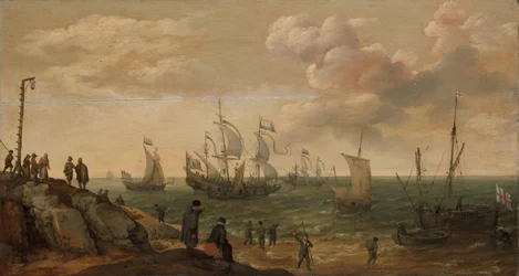 Schepen voor een kust