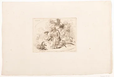 Juda geeft Tamar zijn zegelring Zes prenten naar tekeningen van Rembrandt, bewaard in de Hofbibliothek te Wenen