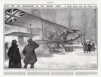 Brits dubbeldekker vliegtuig op een vliegveld bij Hollebeke, België, Eerste Wereldoorlog