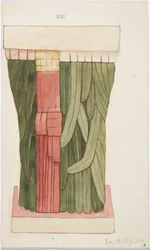 Kariatide uit de buitenkamer, Tempel A, Balspelveld Tempel, Chichen Itza, Mexico