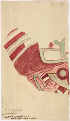 Kopie van een fragment van een muurschildering uit Teotihuacan, Mexico