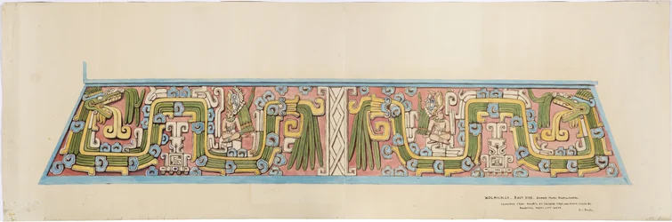 Stenen reliëf van Xochicalco, Mexico Zuidkant van Cerro Colorado, Tehuacan