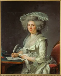Portret van een vrouw (voorheen Mme) (schilderij op doek)