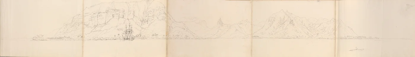 Panorama van Eimeo [Moorea], Society-eilanden