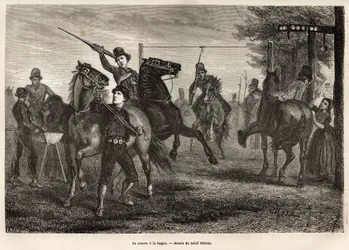 De race naar de ring in Niewland, de jonge ruiters strijden om, wapen van een houten speer, het verwijderen van de ring van de poort waar deze aan is opgehangen, paard gooit galop; voor de meest onhandige, is er ook een houten lepel opgehangen aan een nabi