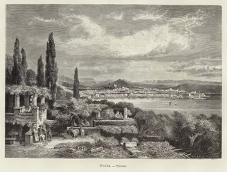 Italië - Triëst. Gravure door A Clos