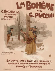 Affiche voor de opera La Bohème van Giacomo Puccini, 1895