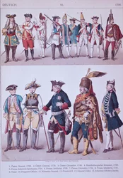 Pruisische grenadiers uit de tijd van Frederik de Grote