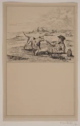 De herder en de hond. Nr. 7 in Chr. Winther en M. Rørbye, "25 Afbeeldingen voor kleine kinderen"
