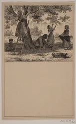 Onder de appelboom. Nr. 21 in Chr. Winther en M. Rørbye, "25 Afbeeldingen voor kleine kinderen"