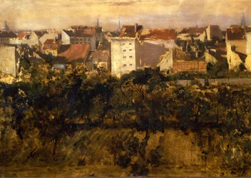 Uitzicht op achterhuizen