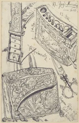 Patronentas met reisapotheek, behorend bij het jachtzadel van keurvorst Johann Georg I van Saksen uit het jaar 1618, Historisch Museum, Dresden