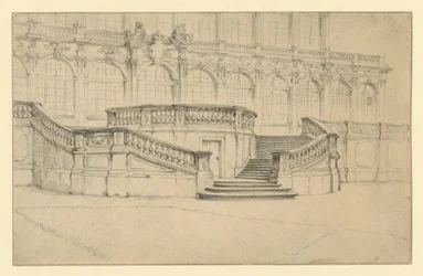 Trappenhuis naar de Wiskundig-Fysische Salon in de Zwinger in Dresden