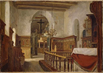 Interieur van de kerk in Voss