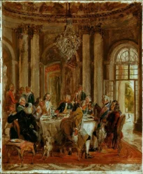De tafelronde van koning Frederik II in Sanssouci