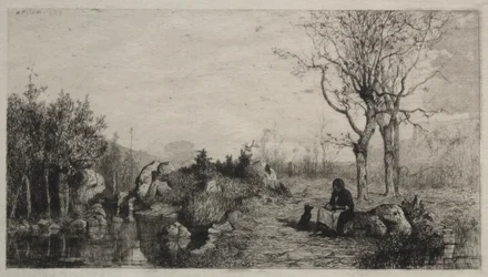 Oever van een stroom bij Rossillon, 1867