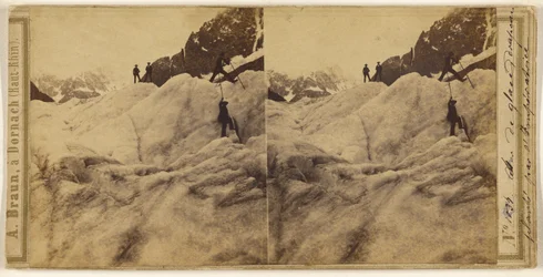 Vlag bij de Mer de Glace, geplaatst door de keizerin