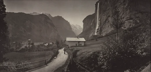 Vallei van Lauterbrunnen, Zwitserland uit het album Charbons de Braun- vues prises..., ca. 1868