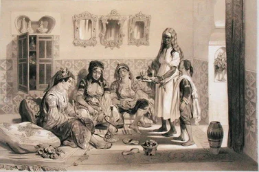 Vrouwen van Algiers, uit een boek ter herdenking van het Franse Expeditieleger dat Algiers in 1830 veroverde