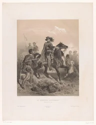 Generaal Giuseppe Garibaldi als aanvoerder in de Slag bij Varese