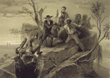 Het Gevecht tussen George en Tom Loker, plaat 8 uit 