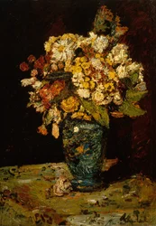Bloemen in een blauwe vaas, 1879-1883