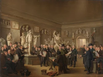 De beeldengalerij van de Felix Meritis Genootschap. 1806-09