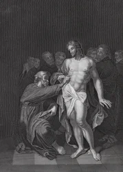 De Ongeloof van St. Thomas, Johannes, Hoofdstuk 20, verzen 26-29 (gravure)