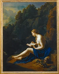 Santa Maria Magdalena penitente, mediterend in afzondering ...