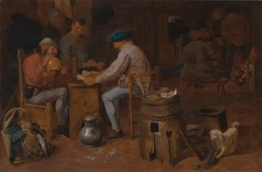 Kaartspelers en Carousers (olieverf op paneel)