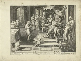 David speelt op zijn harp voor Koning Saul