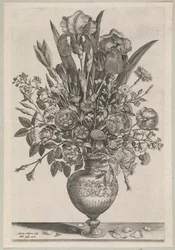 Bloemenstuk met irissen