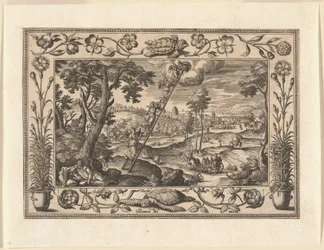 Jakobsdroom, uit Landschappen met scènes uit het Oude en Nieuwe Testament en Jachtscènes