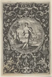 Juno in een Decoratief Frame met Grotesken, uit het Oordeel van Paris, ca. 1580-1600